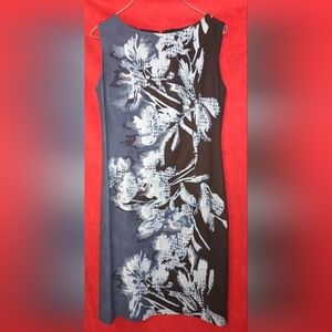 Lafayette 148 Womens Blue Embroidered Floral Shift Lined Sleeveless Mini Dress 4